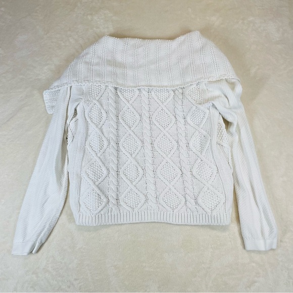 Cabi open front sweater cardigan cable knit white style #193 women’s Small - Picture 5 of 11
